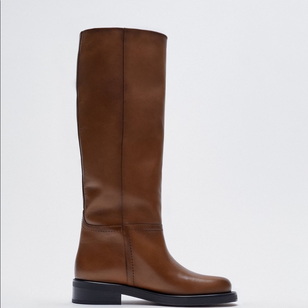 Zara Leather Knee High Boots- never opened